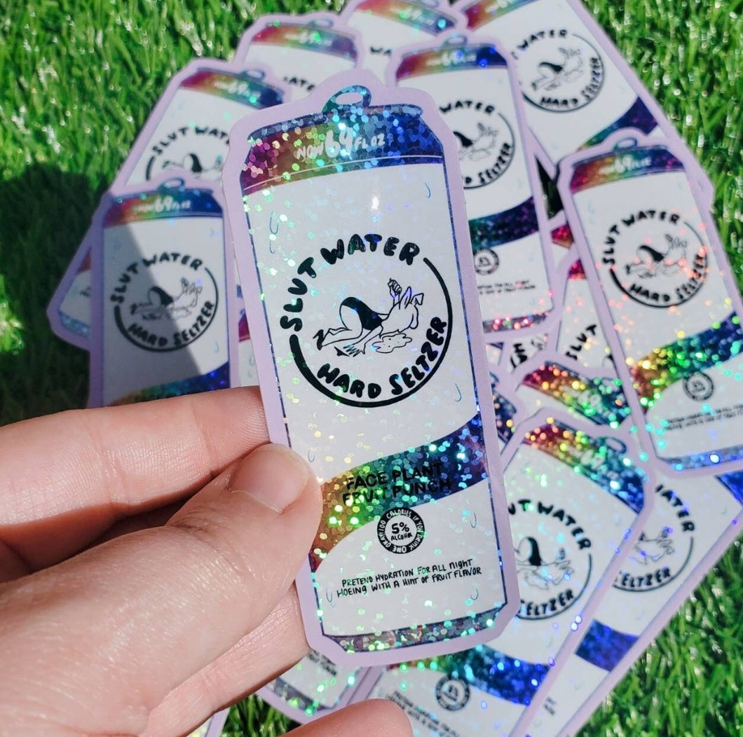 Rainbow Glitter Slut Water Sticker
