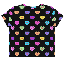 Load image into Gallery viewer, Hashy VDay After Dark All-Over Print Crop Tee