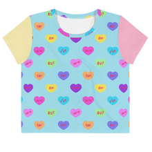 Load image into Gallery viewer, Hashy VDay All-Over Print Crop Tee