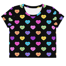 Load image into Gallery viewer, Hashy VDay After Dark All-Over Print Crop Tee
