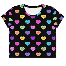 Load image into Gallery viewer, Hashy VDay After Dark All-Over Print Crop Tee