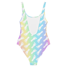 Load image into Gallery viewer, Pastel Rainbow Footprint One-Piece Swimsuit