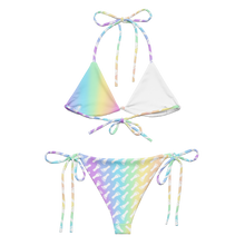 Load image into Gallery viewer, Pastel Rainbow Footprint All-over print recycled string bikini