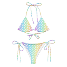 Load image into Gallery viewer, Pastel Rainbow Footprint All-over print recycled string bikini