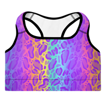 Load image into Gallery viewer, Rainbow ON ON Leopard Padded Sports Bra