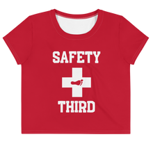 Load image into Gallery viewer, Safety Third All-Over Print Crop Tee
