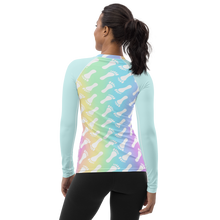 Load image into Gallery viewer, Pastel Rainbow Footprint Women&#39;s Rash Guard
