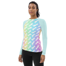 Load image into Gallery viewer, Pastel Rainbow Footprint Women&#39;s Rash Guard
