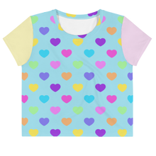 Load image into Gallery viewer, Candy Hearts All-Over Print Crop Tee
