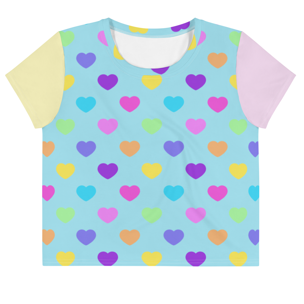 Candy Hearts All-Over Print Crop Tee