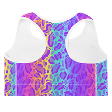 Load image into Gallery viewer, Rainbow ON ON Leopard Padded Sports Bra
