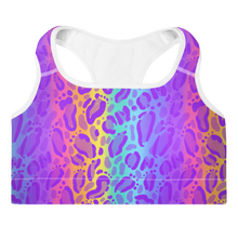 Load image into Gallery viewer, Rainbow ON ON Leopard Padded Sports Bra

