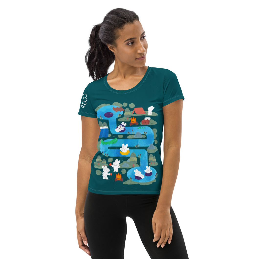 A Splashing Day All-Over Print Women's Athletic T-shirt