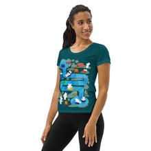 Load image into Gallery viewer, A Splashing Day All-Over Print Women&#39;s Athletic T-shirt
